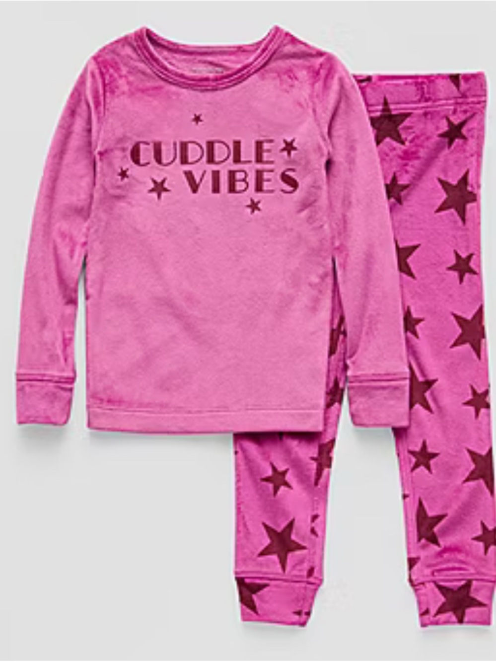 Kids Fuschia "Cuddle Vibes" Pajama Set